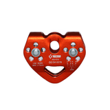 Polea doble en aluminio color naranja