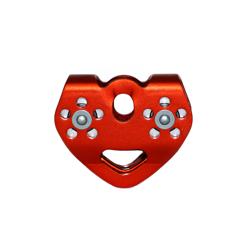 Polea doble en aluminio color naranja